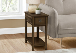 Accent End Table, 2 Tier, Narrow, Lamp, Storage Drawer, Charming Design - Best Buy Furniture