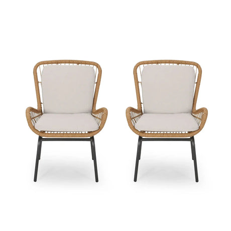 Outdoor Wicker Club Chair With Cushions (Set of 2) - Best Buy Furniture