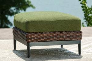 Horizon Hall - Ottoman With Cushion - Brown / Green - Best Buy Furniture