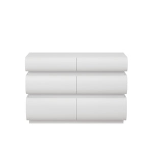 Minimalist Modern 6 Drawer Dresser, Handle Free Design With Wide Storage