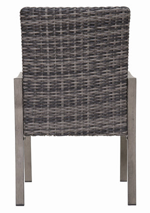 2PC Outdoor Dining Chair with Hand-Painted Frame and Water-Washed Cotton Seat