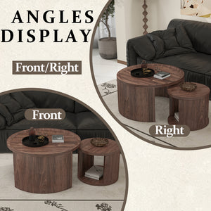 Round Nesting Coffee Table Set of 2