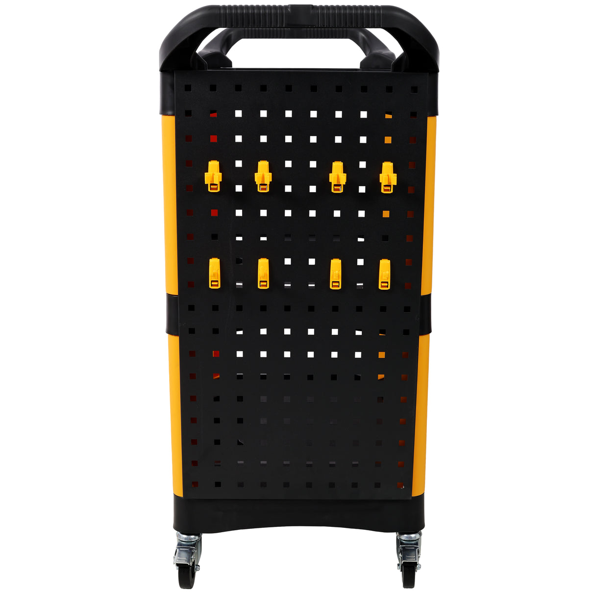 3 Tier Rolling Auto Detail Cart With Wheels - Yellow & Black