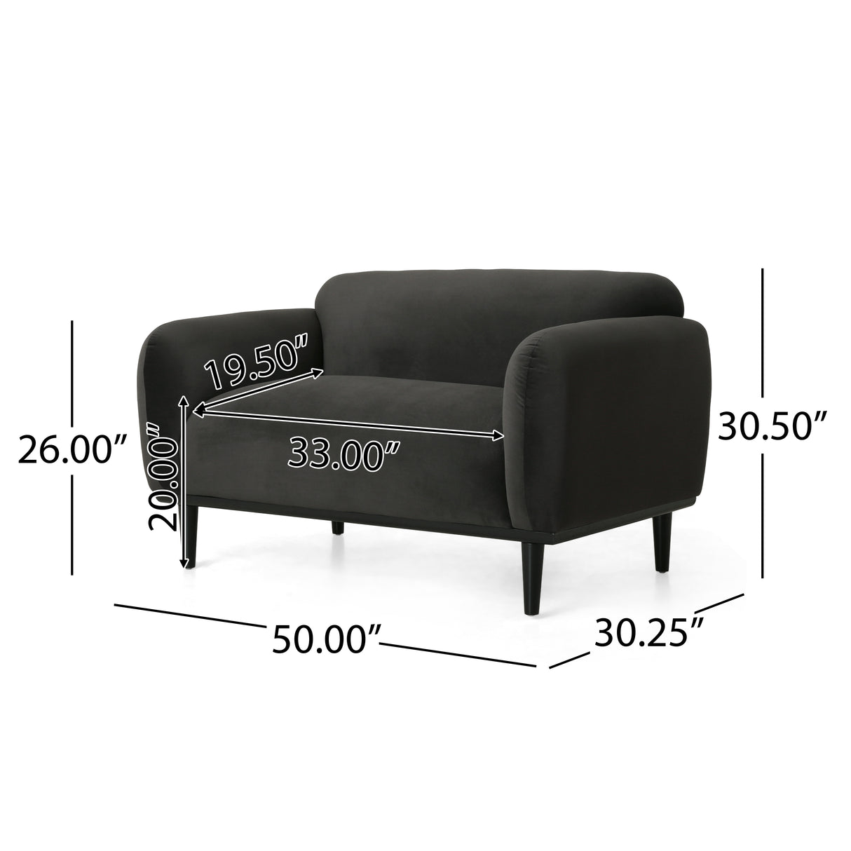 Loveseat Sofa - 50" Dark