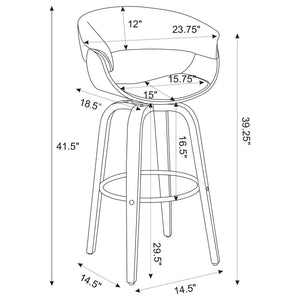 Swivel Bar Stool Elegant Design With Upholstery - Walnut