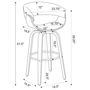 Swivel Bar Stool Elegant Design With Upholstery - Walnut