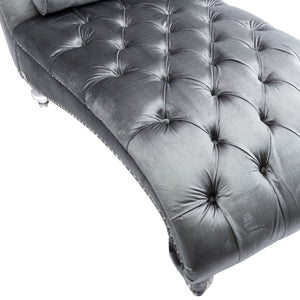 Chaise Lounge Indoor, Button Tufted Upholstered Chaise Lounge Chair With Pillow