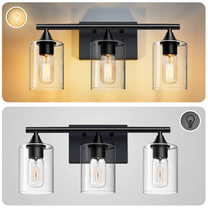3-Light Matte Bathroom Vanity Wall Light