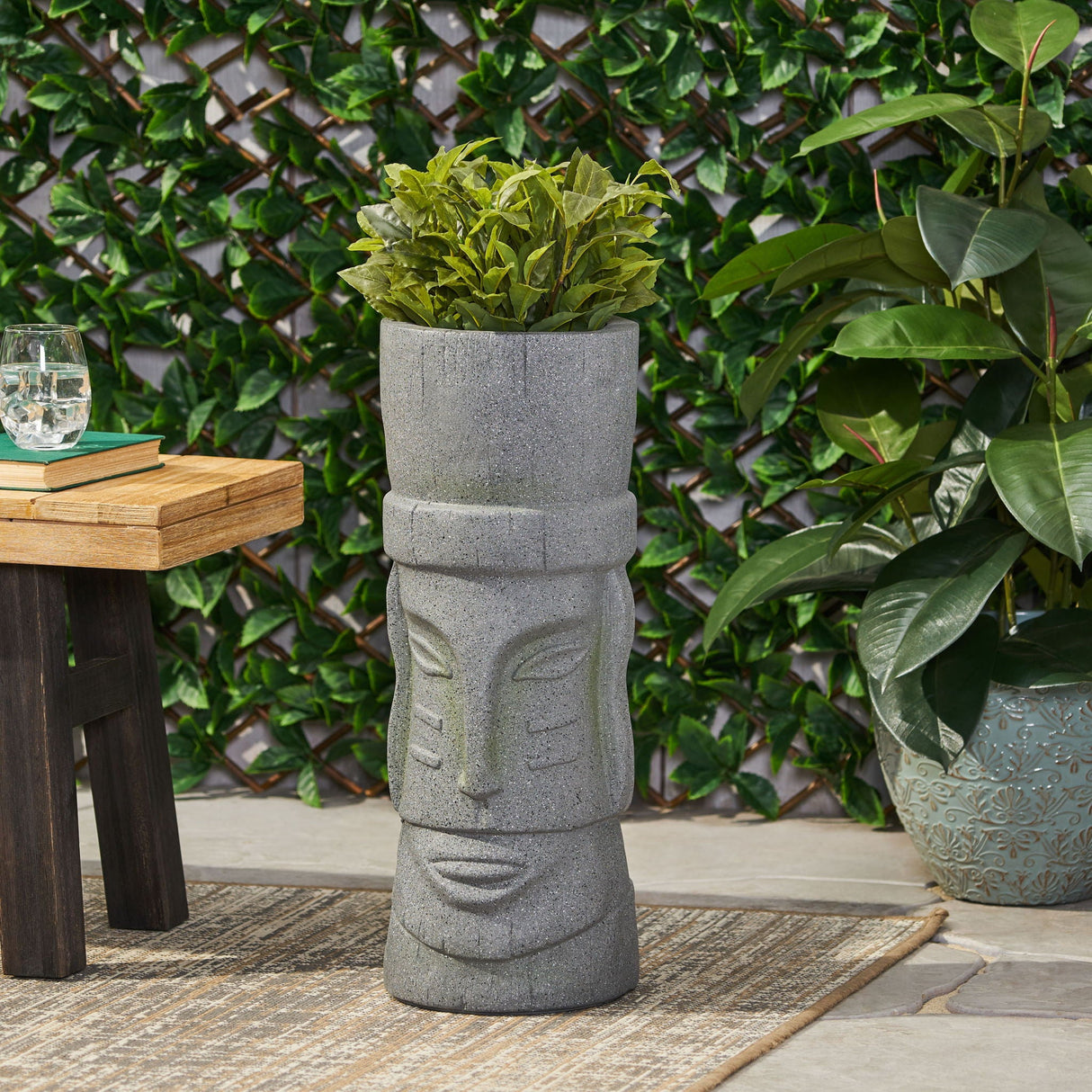 Classic Flower Planter With Magnesium Oxide Material - Stone Gray - Best Buy Furniture