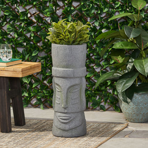 Classic Flower Planter With Magnesium Oxide Material - Stone Gray - Best Buy Furniture
