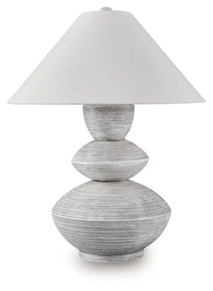 Brickdon - Poly Table Lamp - Distressed White - Best Buy Furniture