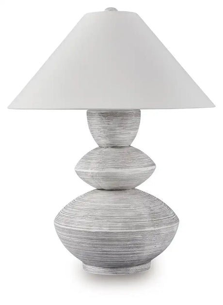 Brickdon - Poly Table Lamp - Distressed White - Best Buy Furniture