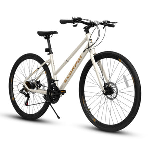 ECARPAT SPORT A28250 Road Bike with Aluminum Alloy Wheels and 21-Speed Gear System in Beige