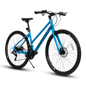 ECARPAT SPORT A28250 Road Bike with Aluminum Alloy Wheels and 21-Speed Gear System in Light Blue