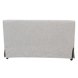 Slip Covered Settee With Casters - Beige
