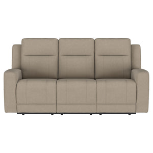 Slater - 3 Piece Upholstered Reclining Sofa Set And Built In Storage - Taupe