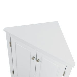 Triangle Bathroom Storage Cabinet With Adjustable Shelves, Freestanding Floor Cabinet For Home Kitchen