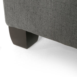 Upholstered Tufted Fabric Storage Ottoman