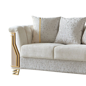 Chateau - Loveseat - Cream / Brown