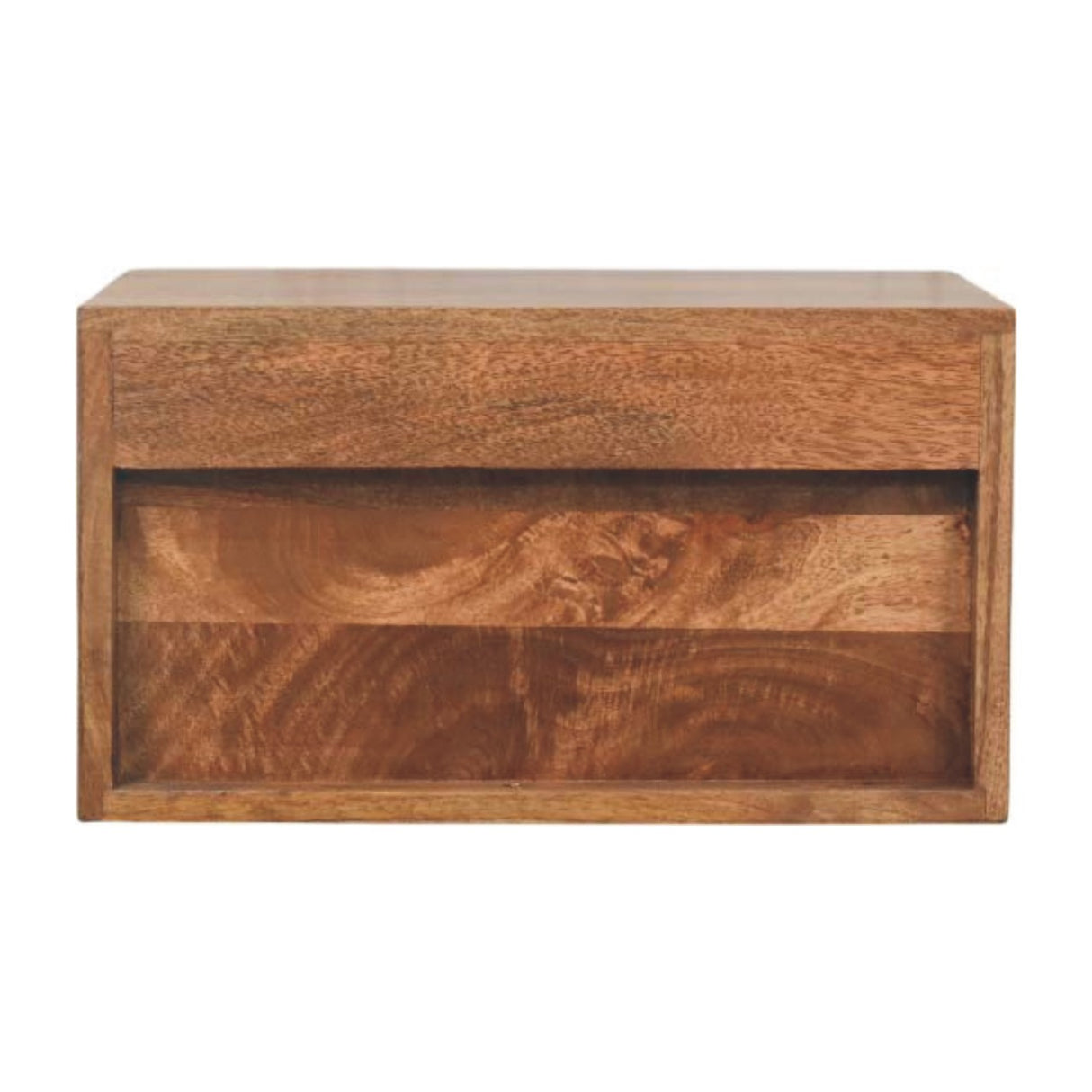 Solid Wood Arno Wall-Mounted Nightstand in Golden Teak