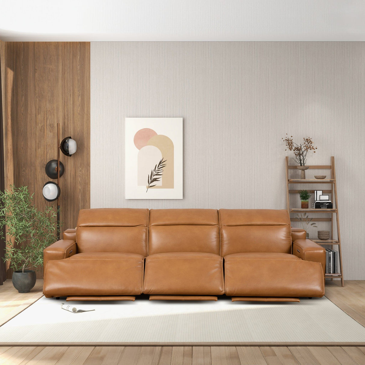 Urbana - Triple Power Recliner Sofa - Tan