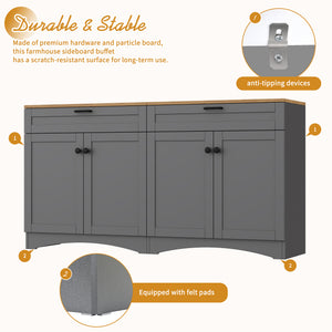 On-Trend Farmhouse TV Stand with 2 Drawers for TVs Up to 70"