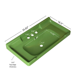 VICI 36" Bathroom Ceramic Basin with 3 Pre-Drilled Holes
