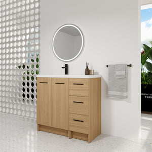 Wall Mounted Floating Bathroom Vanity With Sink, Door & Drawers Modular Cabinet