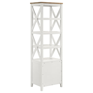 Delaney - 4 Shelf Bookcase With Top Storage Tower - White