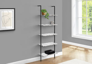 Bookshelf, Bookcase, Etagere, Ladder, 5 Tier, For Office, Marble Look Contemporary & Modern - Best Buy Furniture