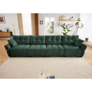 Modern 4-Seater Sofa, Solid Wood Frame In Premium Chenille