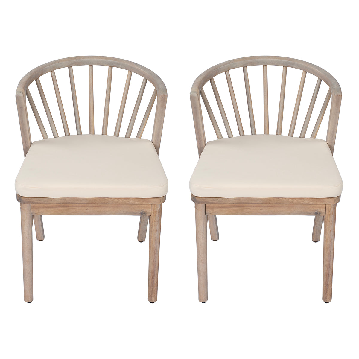 Outdoor Dining Chairs Set of 2, Acacia Wood Patio Chairs