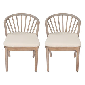 Outdoor Dining Chairs Set of 2, Acacia Wood Patio Chairs