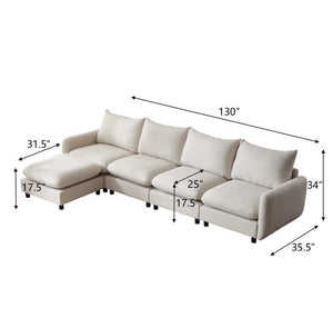 Oversize Modular Free Combination Sectional Sofa Couch With Ottoman For Living Room - Best Buy Furniture