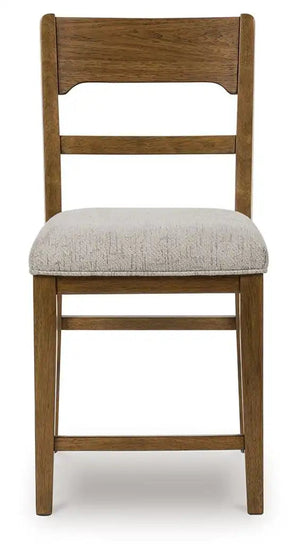 Cabalynn - Upholstered Barstool (Set of 2) - Oatmeal / Light Brown - Best Buy Furniture