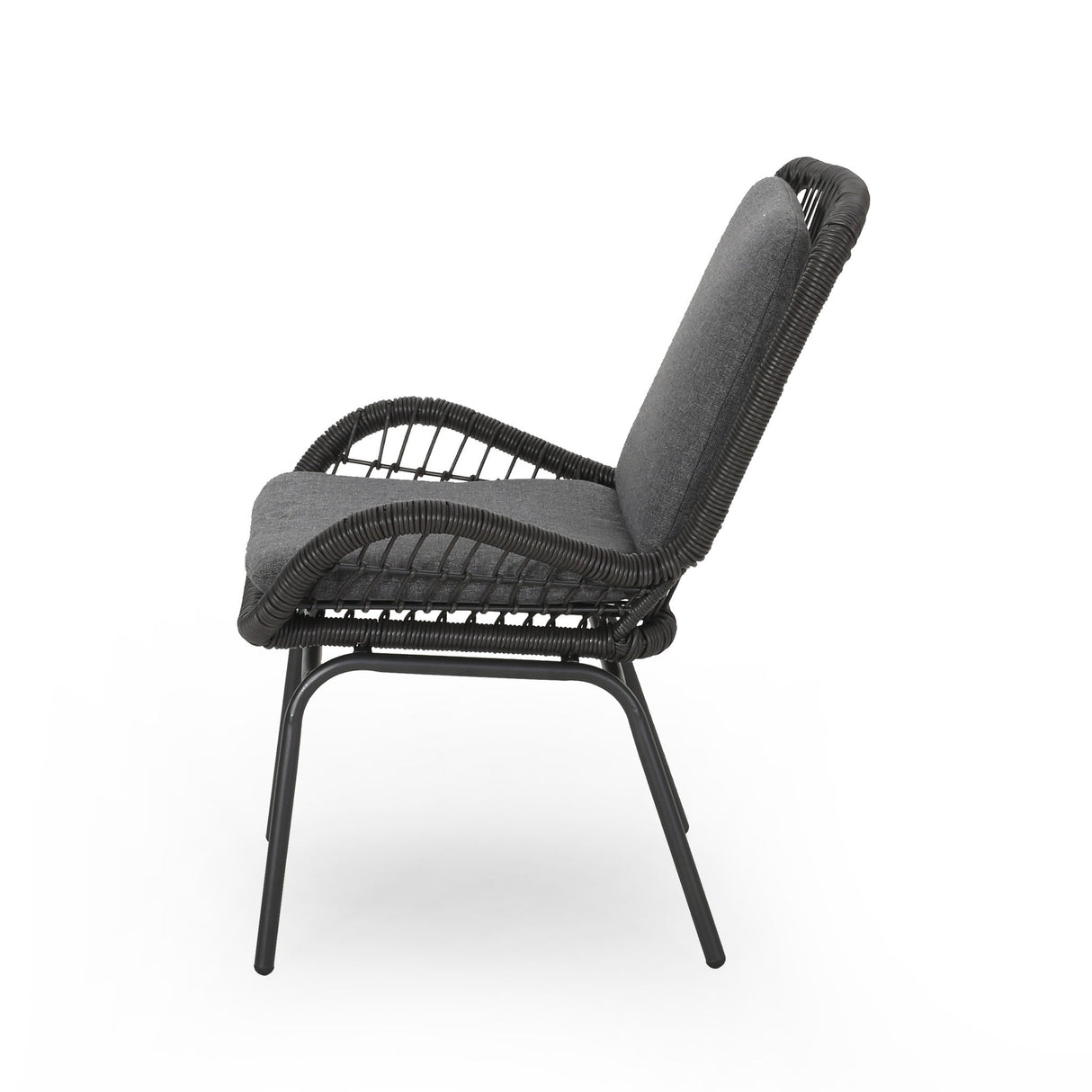 Outdoor Wicker Club Chair With Cushions (Set of 2)