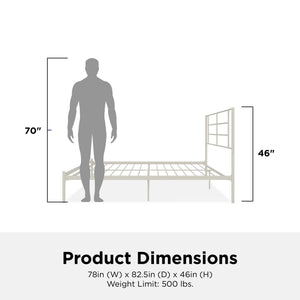 Praxis King Bed With Simple Headboard - White
