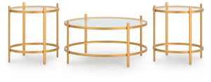 Pearlox - Occasional Table Set (Set of 3) - Gold - Best Buy Furniture