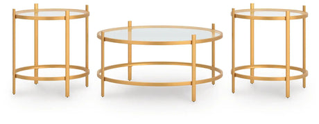 Pearlox - Occasional Table Set (Set of 3) - Gold - Best Buy Furniture