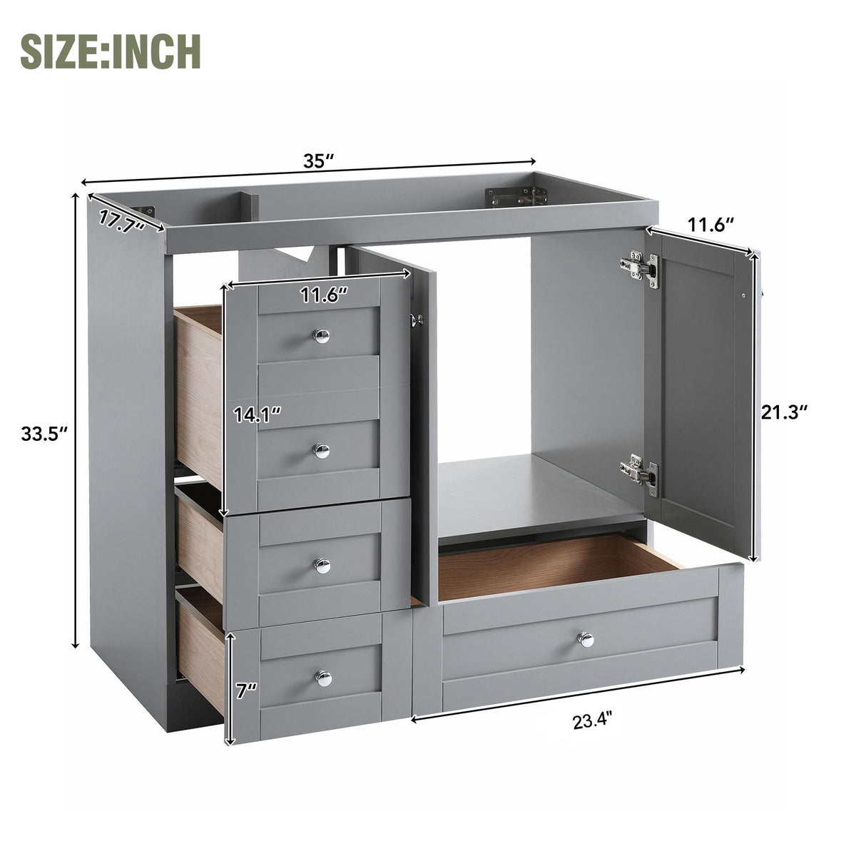 [Cabinet Only] 36" Bathroom Vanity Cabinet