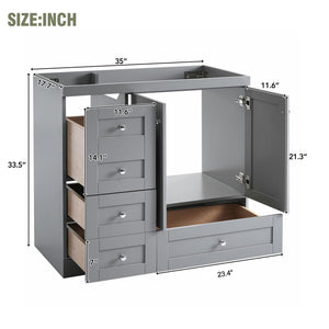 [Cabinet Only] 36" Bathroom Vanity Cabinet