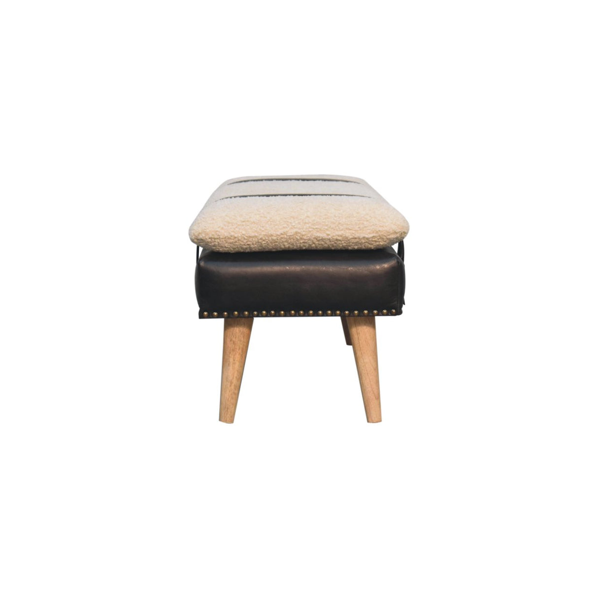 Bouclé Buffalo Hide Bench