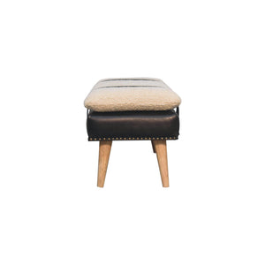 Bouclé Buffalo Hide Bench