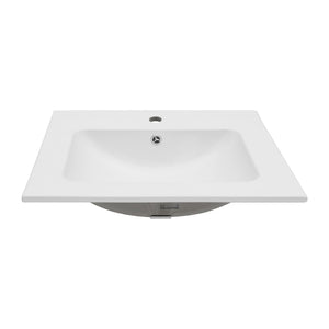 Rectangular Single Vanity Top With 1 Faucet Hole And Overflow Ceramic