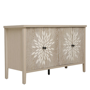 Modern Storage Cabinet With 4 Doors & Adjustable Shelves