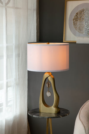 Geode-Inspired Gold Aluminum Table Lamp