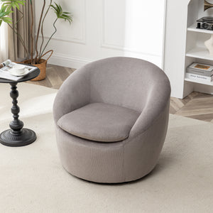 Winnie Modern Teddy Fabric Barrel Chair - 360° Swivel