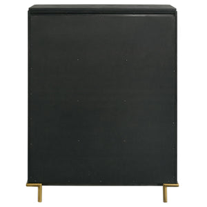 Anser - 5 Drawer Chest, Bedroom Storage Furniture - Black