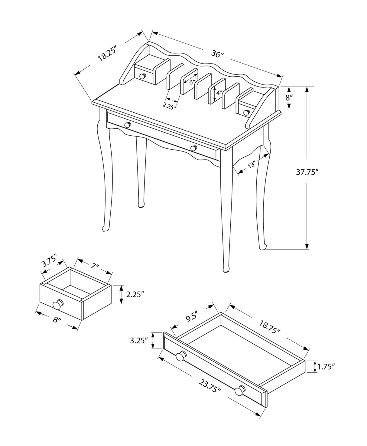 Computer Desk For Home Office, Laptop, Storage Drawers, Traditional - Best Buy Furniture