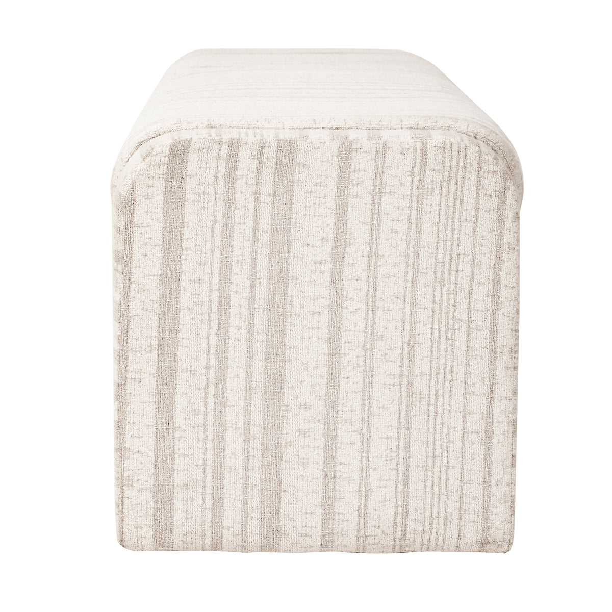 62.2 Inch Striped Upholstered Ottoman Bench